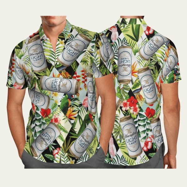 Yuengling Light Lager Beer Floral Hawaiian Shirt