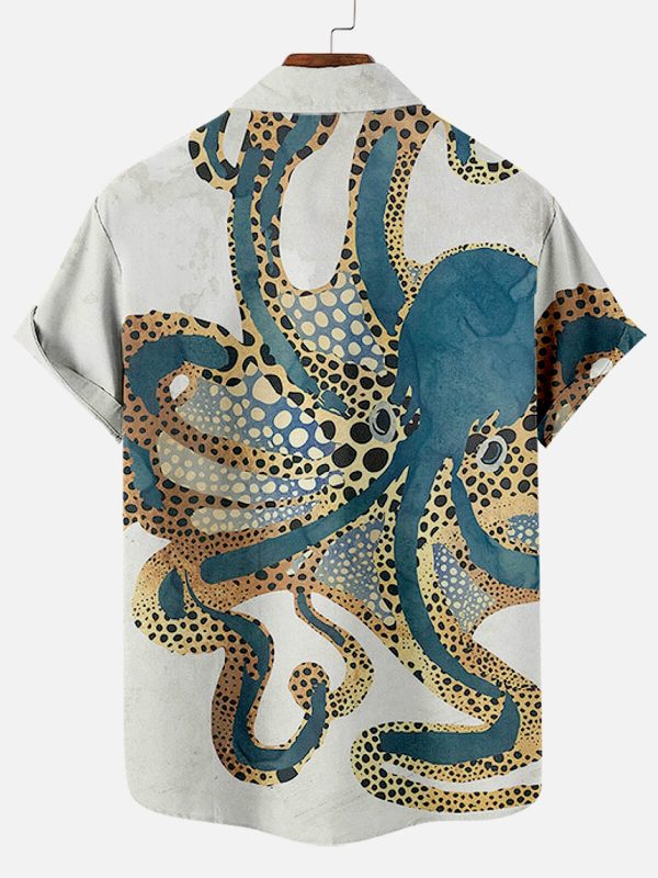 Men's Hawaiian Shirt - Cthulhu Octopus Mythical Deep Sea Summer Shirt - Image 2