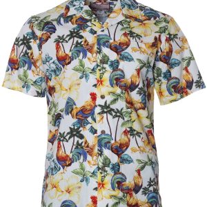 Men's Hawaiian Shirt - Chichen Licken Polyester Aloha Print Casual Summer Shirt