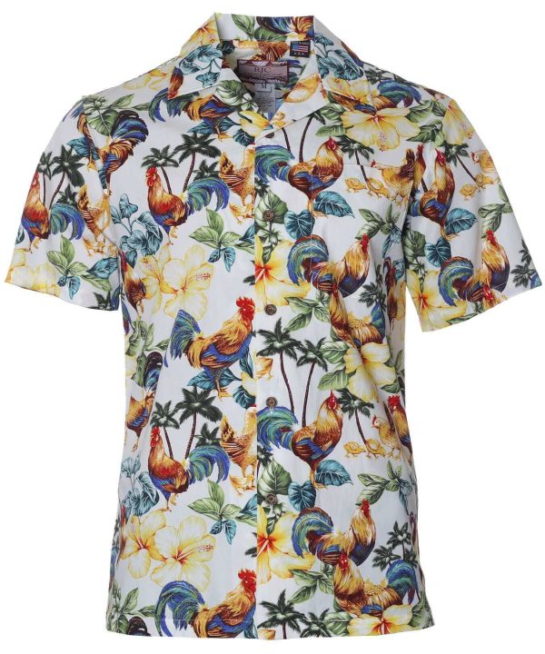 Men's Hawaiian Shirt - Chichen Licken Polyester Aloha Print Casual Summer Shirt