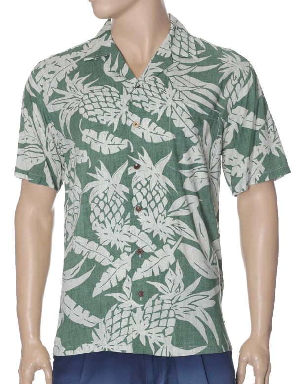 Men's Hawaiian Shirt - Aloha Pineapple Polyester Aloha Print Casual Shirt