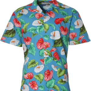 Men's Hawaiian Shirt - Paradise Polyester Aloha Print Casual Summer Shirt