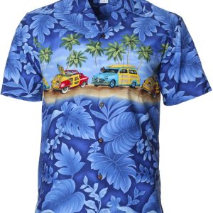 Men's Hawaiian Shirt - Aloha Woody Polyester Aloha Print Casual Shirt