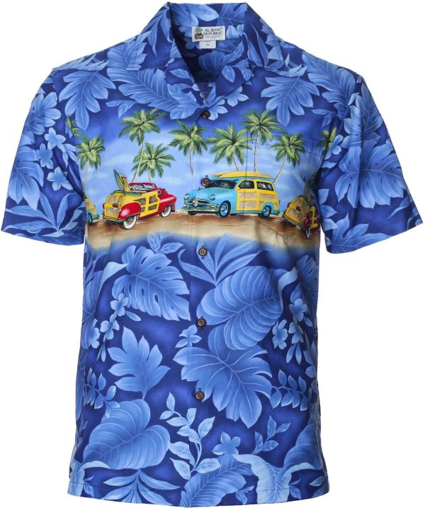 Men's Hawaiian Shirt - Aloha Woody Polyester Aloha Print Casual Shirt