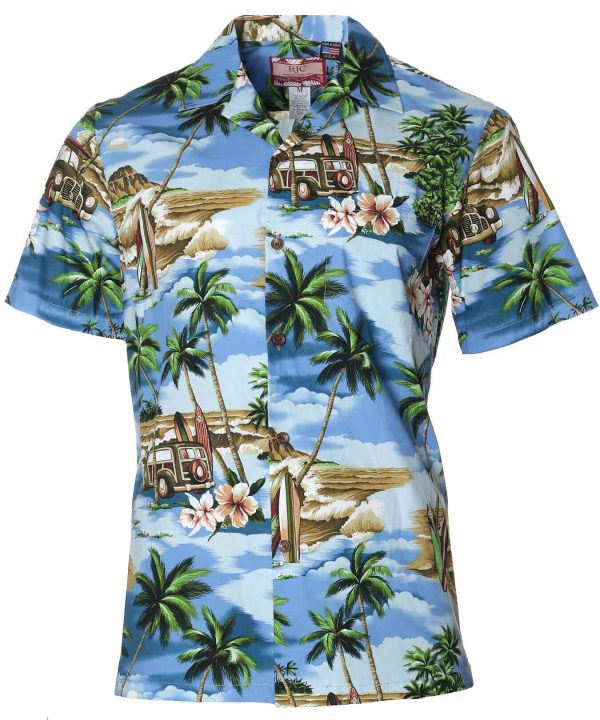 Men's Hawaiian Shirt - Aloha Woody Polyester Aloha Print Casual Shirt