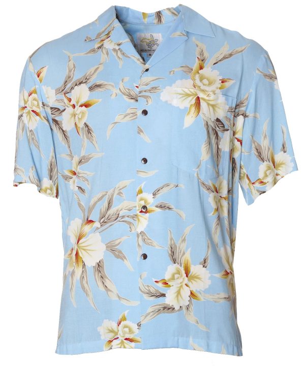Men's Hawaiian Shirt - Orchids Aloha Polyester Print Casual Summer Shirt