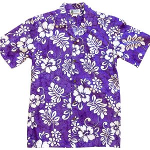 Men's Hawaiian Shirt - Tropic Flavor Grape Print Polyester Casual Summer Shirt