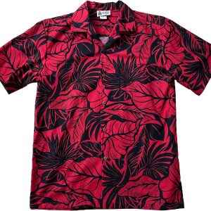 Men's Hawaiian Shirt - Island Harmony Red Print Polyester Casual Summer Shirt