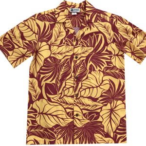 Men's Hawaiian Shirt - Island Harmony Yellow Print Polyester Casual Summer Shirt