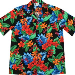 Men's Hawaiian Shirt - Jungle Dream Black Print Polyester Casual Summer Shirt
