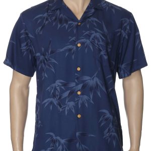 Men's Hawaiian Shirt - Polyester Bamboo Open Collar Aloha Print Shirt