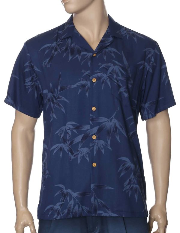 Men's Hawaiian Shirt - Polyester Bamboo Open Collar Aloha Print Shirt