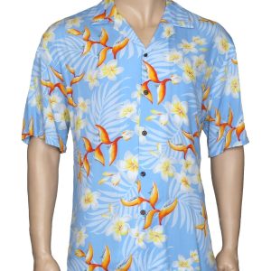 Men's Hawaiian Shirt - Polyester Birds of Paradise Aloha Print Shirt