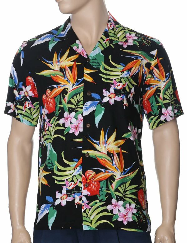 Men's Hawaiian Shirt - Polyester Birds of Paradise Aloha Print Shirt