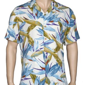Men's Hawaiian Shirt - Polyester Birds of Paradise Aloha Print Shirt