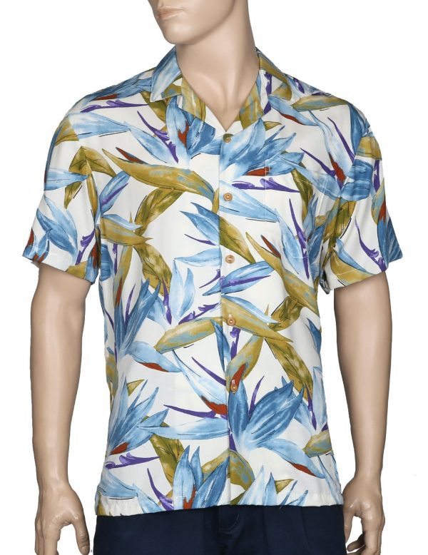 Men's Hawaiian Shirt - Polyester Birds of Paradise Aloha Print Shirt