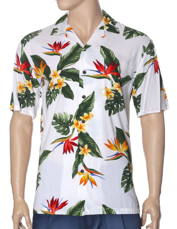 Men's Hawaiian Shirt - Polyester Birds of Paradise Aloha Print Shirt