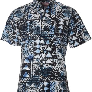 Men's Hawaiian Shirt - Button Down Polyester Aloha Print Casual Shirt