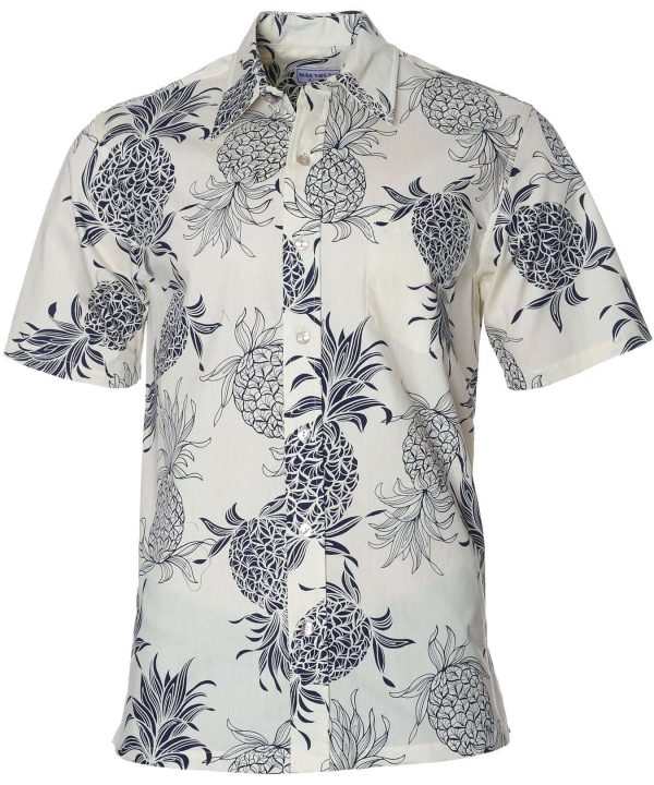 Men's Hawaiian Shirt - Pineapples Dress Aloha Polyester Print Casual Summer Shirt