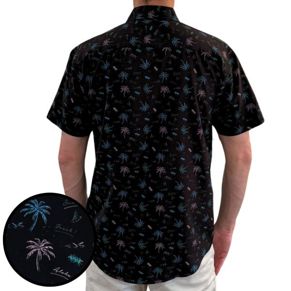 Men's Hawaiian Shirt - Club Tropical Print Polyester Casual Summer Shirt - Image 3