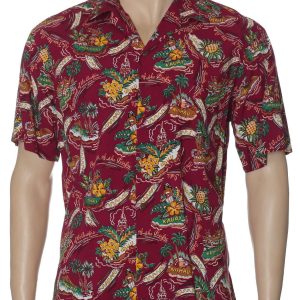 Men's Hawaiian Shirt - Cool Resort Polyester Aloha Print Casual Shirt