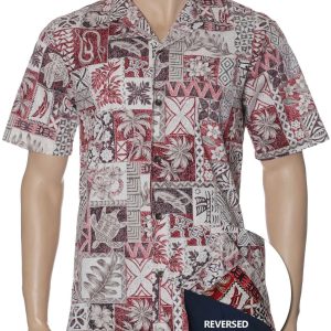 Men's Hawaiian Shirt - Tapa Honu Polyester Aloha Print Casual Shirt