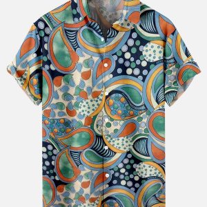 Men's Hawaiian Shirt - Retro Ethnic Pattern Print Polyester Casual Summer Shirt