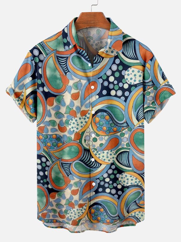 Men's Hawaiian Shirt - Retro Ethnic Pattern Print Polyester Casual Summer Shirt