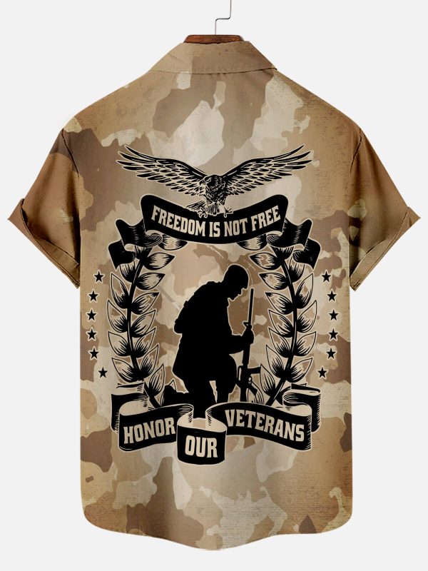 Men's Hawaiian Shirt - Memorial Day Patriotic Print Polyester Casual Summer Shirt - Image 2