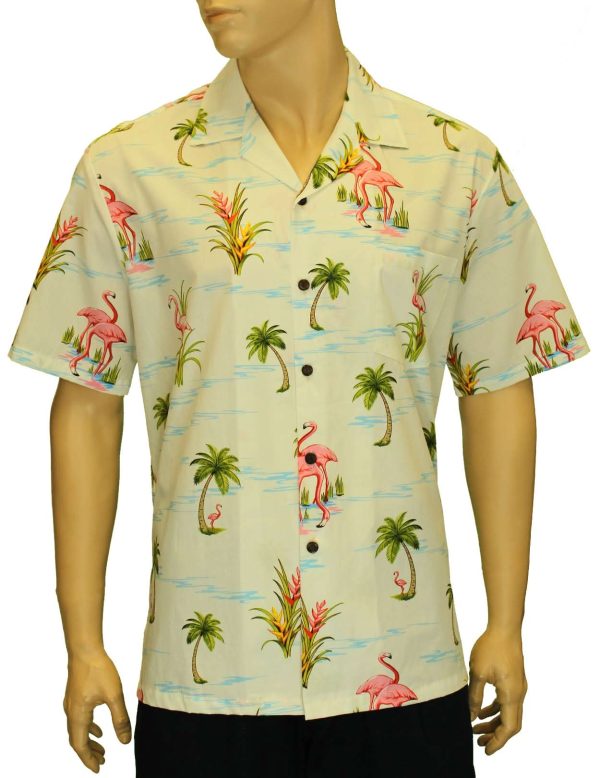 Men's Hawaiian Shirt - Polyester Flamingos Aloha Print Shirt