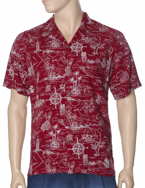 Men's Hawaiian Shirt - Hawaii Rayon Polyester Aloha Print Casual Shirt