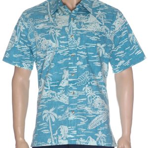 Men's Hawaiian Shirt - Polyester Hawaii Pacific Voyage Aloha Dress Shirt