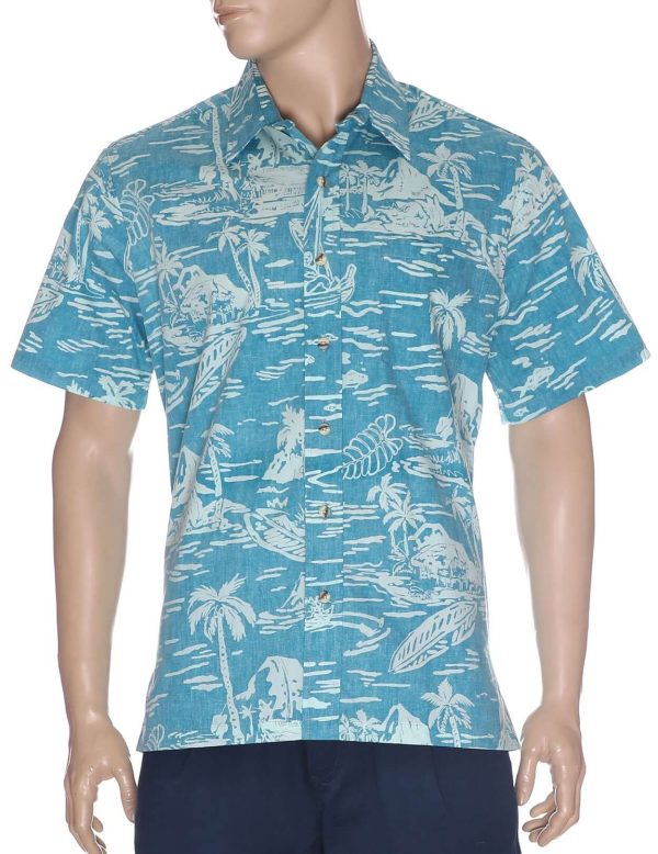 Men's Hawaiian Shirt - Polyester Hawaii Pacific Voyage Aloha Dress Shirt