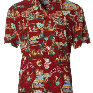 Men's Hawaiian Shirt - Hawaiian Christmas Surf Polyester Aloha Print Casual Shirt