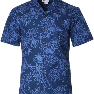Men's Hawaiian Shirt - Hibiscus Aloha Polyester Print Casual Shirt