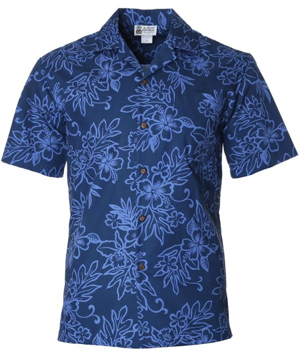 Men's Hawaiian Shirt - Hibiscus Aloha Polyester Print Casual Shirt