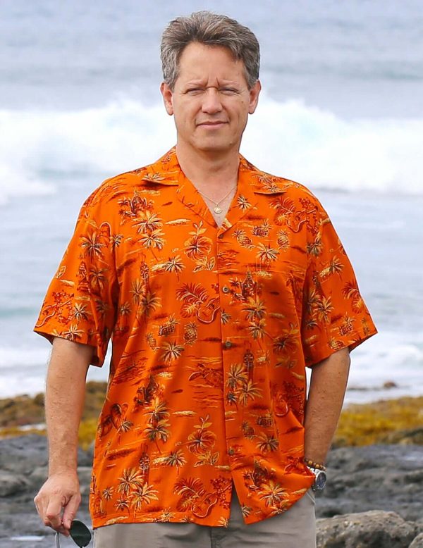 Men's Hawaiian Shirt - Holo Holo Resort Polyester Aloha Print Casual Shirt