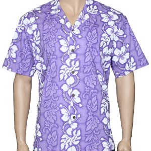 Men's Hawaiian Shirt - Polyester Honolulu Open Collar Aloha Print Shirt