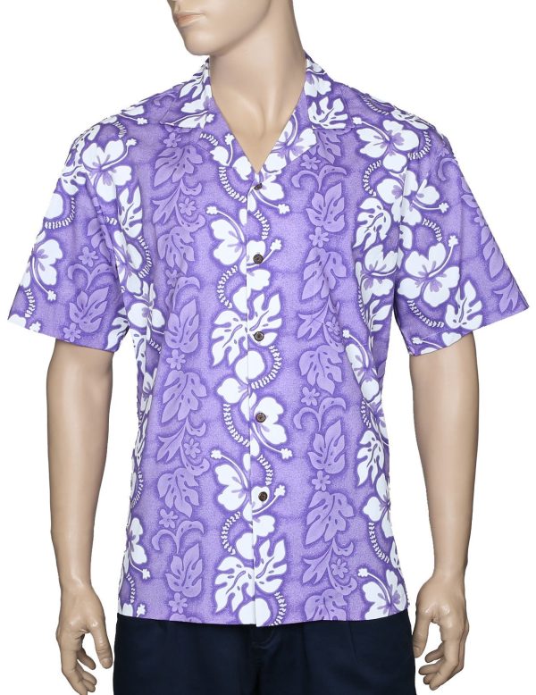 Men's Hawaiian Shirt - Polyester Honolulu Open Collar Aloha Print Shirt