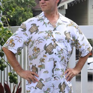 Men's Hawaiian Shirt - Polyester Honu Aloha Print Shirt