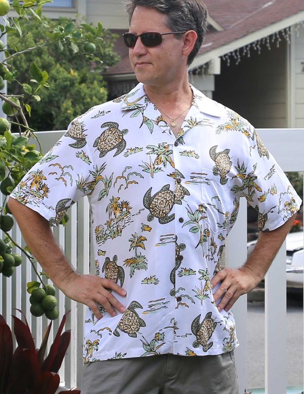 Men's Hawaiian Shirt - Polyester Honu Aloha Print Shirt