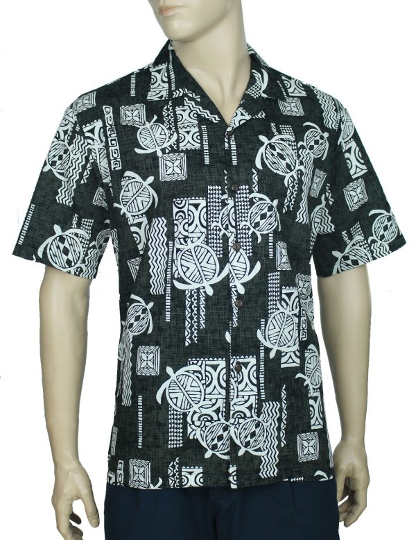 Men's Hawaiian Shirt - Polyester Honu Aloha Print Shirt