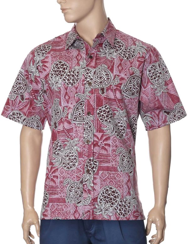 Men's Hawaiian Shirt - Polyester Honu Button-Up Dress Shirt