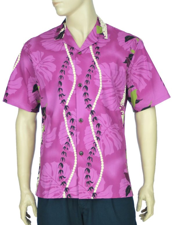 Men's Hawaiian Shirt - Polyester Ilima Leis Aloha Print Casual Shirt