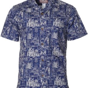 Men's Hawaiian Shirt - Iolani Aloha Polyester Print Casual Summer Shirt
