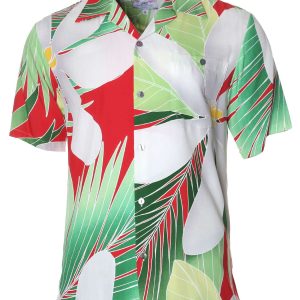 Men's Hawaiian Shirt - Island Day Polyester Folded Collar Aloha Print Casual Shirt