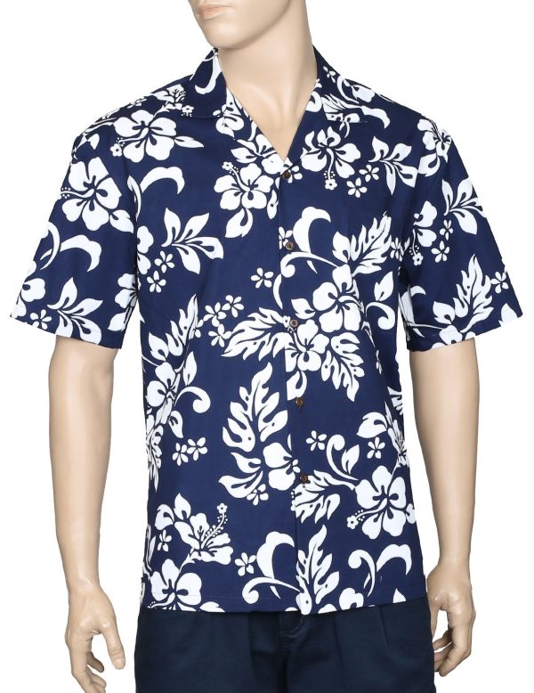 Men's Hawaiian Shirt - Polyester Island Hibiscus Aloha Print Shirt