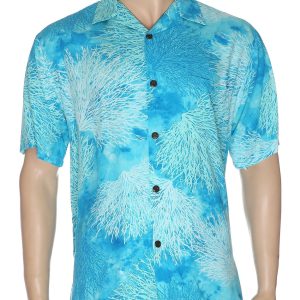 Men's Hawaiian Shirt - Polyester Island Reef Aloha Print Shirt