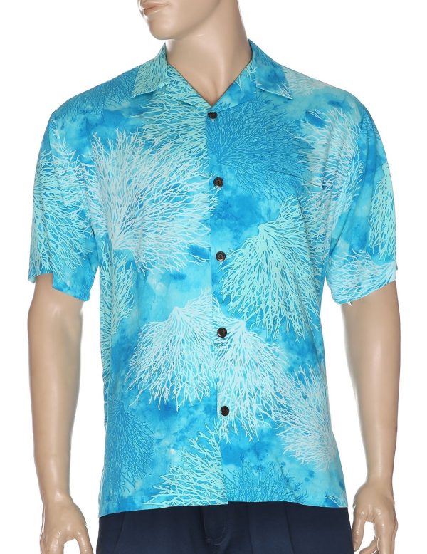 Men's Hawaiian Shirt - Polyester Island Reef Aloha Print Shirt