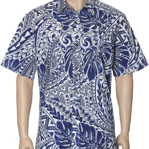Men's Hawaiian Shirt - Polyester Island Tribal Button-Up Dress Shirt